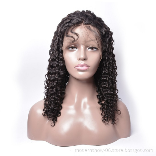 100% Raw Virgin Human Hair Lace Wigs For Black Women Modern Show Hot Selling Unprocessed Curly Wave 360 Lace Wig